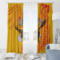 American Samoa Flag Day Window Curtain Fautasi Race Pago Pago-Aeto Eagle Wings Tribal Style