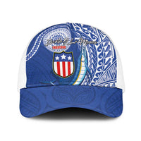 American Samoa Flag Day Baseball Net Cap Fautasi Race Fagatogo-Iseula O Le Moana Sailfish Tribal Style