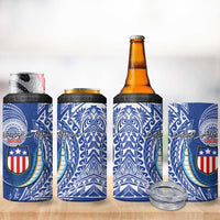 American Samoa Flag Day 4 in 1 Can Cooler Tumbler Fautasi Race Fagatogo-Iseula O Le Moana Sailfish Tribal Style