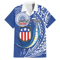 Personalised American Samoa Flag Day Family Matching Summer Maxi Dress and Hawaiian Shirt Fautasi Race Fagatogo-Iseula O Le Moana Sailfish Tribal Style