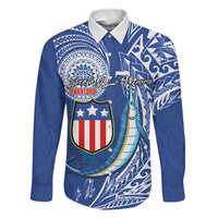 Personalised American Samoa Flag Day Family Matching Summer Maxi Dress and Hawaiian Shirt Fautasi Race Fagatogo-Iseula O Le Moana Sailfish Tribal Style