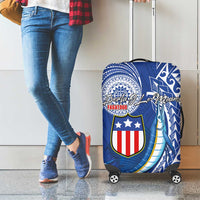 American Samoa Flag Day Luggage Cover Fautasi Race Fagatogo-Iseula O Le Moana Sailfish Tribal Style