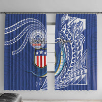American Samoa Flag Day Window Curtain Fautasi Race Fagatogo-Iseula O Le Moana Sailfish Tribal Style
