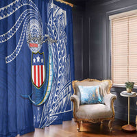 American Samoa Flag Day Window Curtain Fautasi Race Fagatogo-Iseula O Le Moana Sailfish Tribal Style