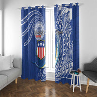 American Samoa Flag Day Window Curtain Fautasi Race Fagatogo-Iseula O Le Moana Sailfish Tribal Style