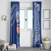 American Samoa Flag Day Window Curtain Fautasi Race Fagatogo-Iseula O Le Moana Sailfish Tribal Style
