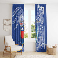 American Samoa Flag Day Window Curtain Fautasi Race Fagatogo-Iseula O Le Moana Sailfish Tribal Style