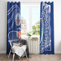 American Samoa Flag Day Window Curtain Fautasi Race Fagatogo-Iseula O Le Moana Sailfish Tribal Style