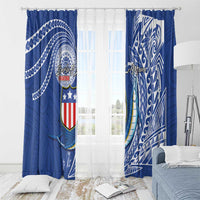 American Samoa Flag Day Window Curtain Fautasi Race Fagatogo-Iseula O Le Moana Sailfish Tribal Style