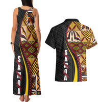 Samoa Siapo Ula Fala Couples Matching Tank Maxi Dress and Hawaiian Shirt Polynesian Tribal Pattern LT03 - Polynesian Pride