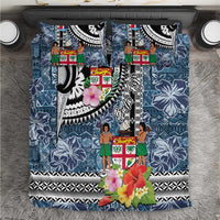 Fiji Day Bedding Set Traditional Tapa with Hibiscus and Emblems
