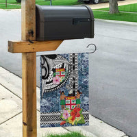 Fiji Day Garden Flag Traditional Tapa with Hibiscus and Emblems