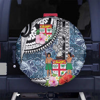 Fiji Day Spare Tire Cover Traditional Tapa with Hibiscus and Emblems LT03 No hole - Polynesian Pride