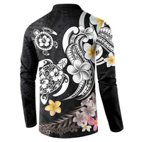 Hawaiian Tropical Plumeria Turtles Button Sweatshirt Polynesian Art Tattoo