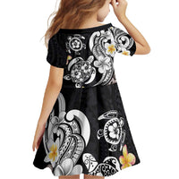 Hawaiian Tropical Plumeria Turtles Family Matching Long Sleeve Bodycon Dress and Hawaiian Shirt Polynesian Art Tattoo LT03 - Polynesian Pride
