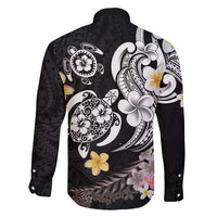 Hawaiian Tropical Plumeria Turtles Family Matching Off Shoulder Maxi Dress and Hawaiian Shirt Polynesian Art Tattoo