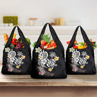 Hawaiian Tropical Plumeria Turtles Grocery Bag Polynesian Art Tattoo