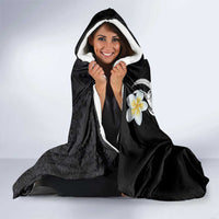 Hawaiian Tropical Plumeria Turtles Hooded Blanket Polynesian Art Tattoo