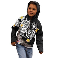 Hawaiian Tropical Plumeria Turtles Kid Hoodie Polynesian Art Tattoo