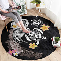 Hawaiian Tropical Plumeria Turtles Round Carpet Polynesian Art Tattoo