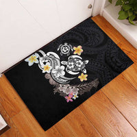 Hawaiian Tropical Plumeria Turtles Rubber Doormat Polynesian Art Tattoo