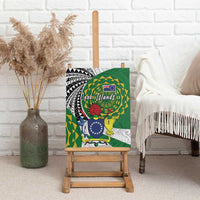 Cook Islands Independence Day Canvas Wall Art National Flag and Emblem with Tatau Tattoo