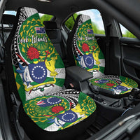Cook Islands Independence Day Car Seat Cover National Flag and Emblem with Tatau Tattoo