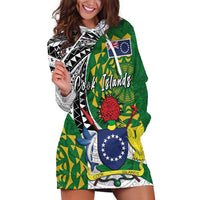 Cook Islands Independence Day Hoodie Dress National Flag and Emblem with Tatau Tattoo