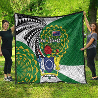 Cook Islands Independence Day Quilt National Flag and Emblem with Tatau Tattoo