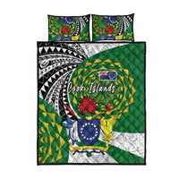 Cook Islands Independence Day Quilt Bed Set National Flag and Emblem with Tatau Tattoo