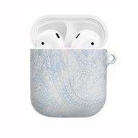 Hawaiian Turtles and Leis AirPods Case Tribal Kakau Pattern Airy White Blue Cloud Vibe