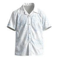 Hawaiian Turtles and Leis Kid Hawaiian Shirt Tribal Kakau Pattern Airy White Blue Cloud Vibe LT03 - Polynesian Pride