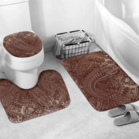 Hawaiian Turtles and Leis Bathroom Set Tribal Kakau Pattern Mocha Mousse Color