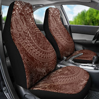 Hawaiian Turtles and Leis Car Seat Cover Tribal Kakau Pattern Mocha Mousse Color