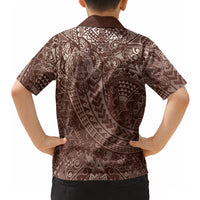 Hawaiian Turtles and Leis Hawaiian Shirt Tribal Kakau Pattern Mocha Mousse Color LT03 - Polynesian Pride