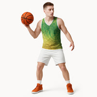 Hawaiian Turtles and Leis Basketball Jersey Tribal Kakau Pattern Fresh Summer Vibe