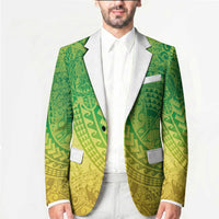Hawaiian Turtles and Leis Blazer Tribal Kakau Pattern Fresh Summer Vibe