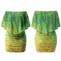 Hawaiian Turtles and Leis Couples Matching Off Shoulder Short Dress and Hawaiian Shirt Tribal Kakau Pattern Fresh Summer Vibe LT03 - Polynesian Pride