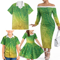 Hawaiian Turtles and Leis Family Matching Off The Shoulder Long Sleeve Dress and Hawaiian Shirt Tribal Kakau Pattern Fresh Summer Vibe LT03 - Polynesian Pride