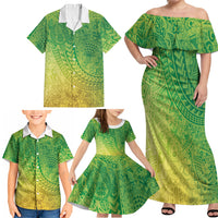 Hawaiian Turtles and Leis Family Matching Off Shoulder Maxi Dress and Hawaiian Shirt Tribal Kakau Pattern Fresh Summer Vibe LT03 - Polynesian Pride