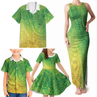 Hawaiian Turtles and Leis Family Matching Tank Maxi Dress and Hawaiian Shirt Tribal Kakau Pattern Fresh Summer Vibe LT03 - Polynesian Pride