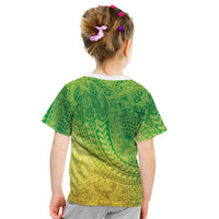 Hawaiian Turtles and Leis Kid T Shirt Tribal Kakau Pattern Fresh Summer Vibe