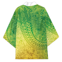 Hawaiian Turtles and Leis Kimono Tribal Kakau Pattern Fresh Summer Vibe