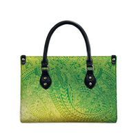 Hawaiian Turtles and Leis Leather Bag Tribal Kakau Pattern Fresh Summer Vibe