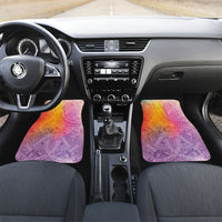 Hawaiian Turtles and Leis Car Mats Tribal Kakau Pattern Magical Rainbow Sky