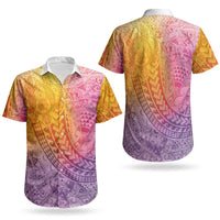 Hawaiian Turtles and Leis Couples Matching Mermaid Dress and Hawaiian Shirt Tribal Kakau Pattern Magical Rainbow Sky LT03 - Polynesian Pride