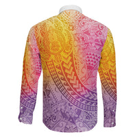 Hawaiian Turtles and Leis Family Matching Mermaid Dress and Hawaiian Shirt Tribal Kakau Pattern Magical Rainbow Sky LT03 Son's Shirt Multicolor - Polynesian Pride