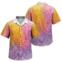 Hawaiian Turtles and Leis Family Matching Puletasi and Hawaiian Shirt Tribal Kakau Pattern Magical Rainbow Sky LT03 Son's Shirt Multicolor - Polynesian Pride