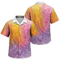 Hawaiian Turtles and Leis Family Matching Tank Maxi Dress and Hawaiian Shirt Tribal Kakau Pattern Magical Rainbow Sky LT03 Son's Shirt Multicolor - Polynesian Pride