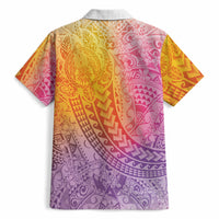 Hawaiian Turtles and Leis Hawaiian Shirt Tribal Kakau Pattern Magical Rainbow Sky LT03 - Polynesian Pride
